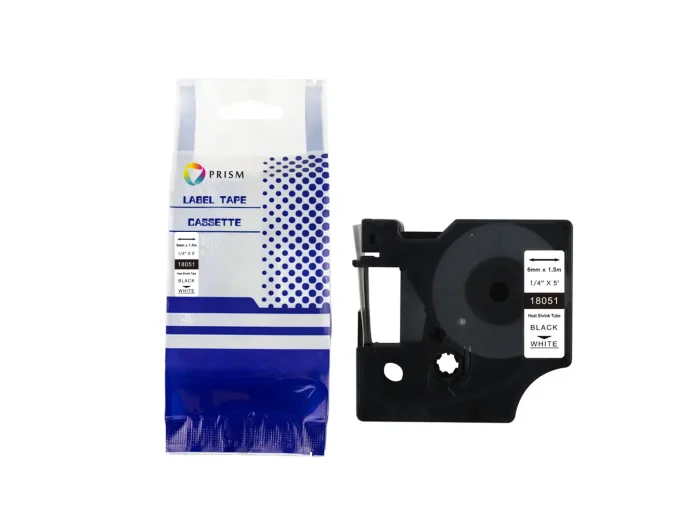 PRISM Rurka termokurczliwa DYMO D1 18051 6mm x 1.5m czarny na białym S0718260