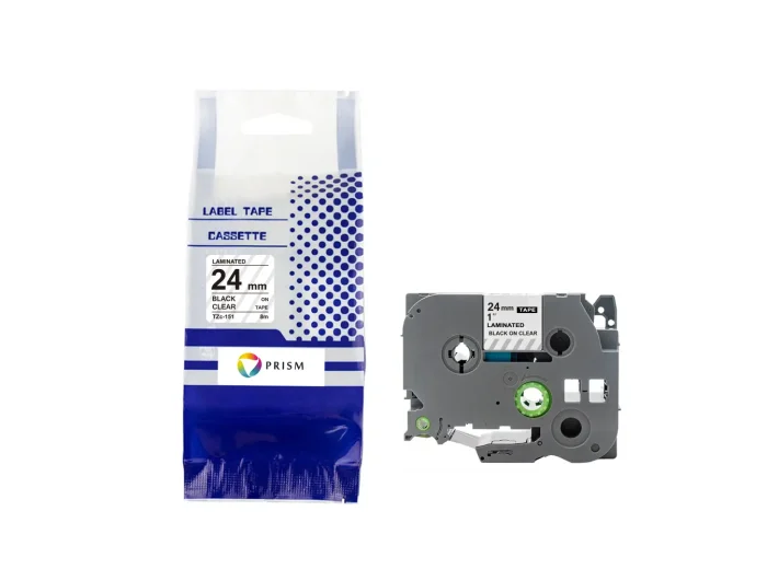 PRISM Brother taśma TZE-151 24mm x 8m czarny na przezroczystym