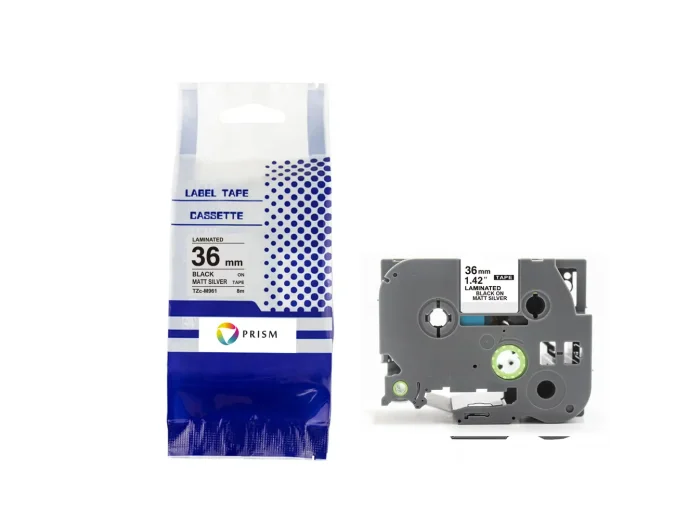 PRISM Brother taśma TZE-M961 36mm x 8m czarny na srebrny mat