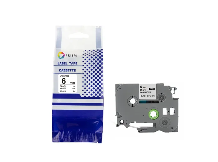 PRISM Brother taśma TZe-S211 6mm x 8m czarny na białym