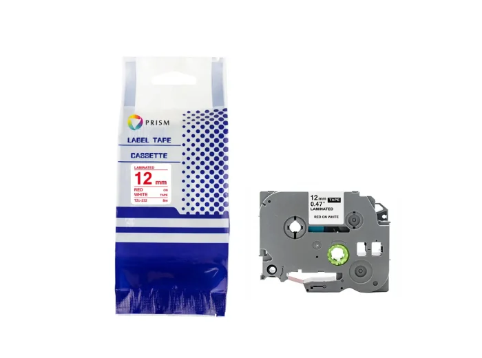 PRISM Brother taśma TZe-232 12mm x 8m czerwony na białym
