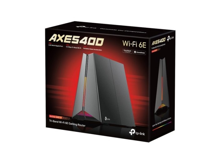 Router AXE5400 Archer GXE75 Tri-Ban Wi-Fi 6E Gaming Router SPEED: 574 Mbps at 2.4 GHz + 2402 Mbps at 5 GHz + 2402 Mbps at 6 GHz SPEC: 4