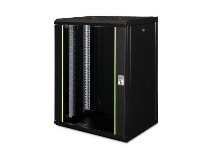 Digitus Szafa sieciowa wisząca Unique 19" 16U rack 600x450, drzwi szyba, czarny, niedzielona, złożona, 100kg