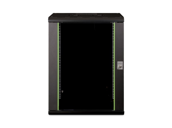 Digitus Szafa sieciowa wisząca Unique 19" 16U rack 600x450, drzwi szyba, czarny, niedzielona, złożona, 100kg