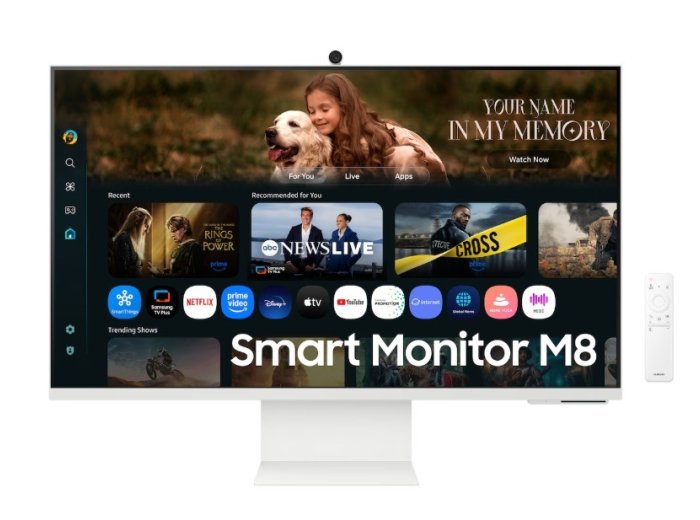 Monitor 32 cale Smart M80F VA 3840x2160 UHD 16:9 1xHDMI 1xUSB-C 1xUSB-A 4ms 60Hz SmartTV HAS+PIV pilot głośniki kamera płaski 3Y2d2 (LS32FM801UUXEN)