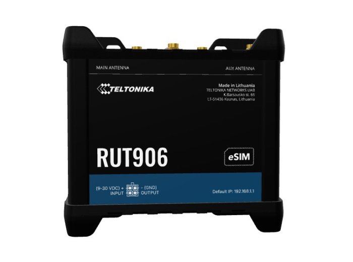 Router RUT906 4G LTE RS232/RS485, 4G LTE (Cat 4), 3G, 2G, DUAL SIM, RS232/RS485, GNSS, NTRIP