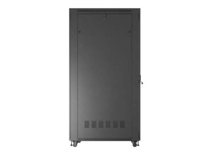 Szafa instalacyjna rack stojąca 19 cali 47U 800x1200 czarna drzwi perforowane LCD (flat pack) V2