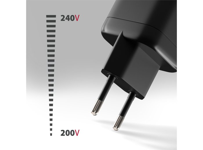 ACU-PQ100 Ładowarka sieciowa GaN 100W, 2x port (USB-C + USB-A), PD3.0/PPS/QC4+, mini, czarna