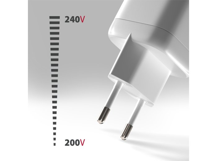 ACU-PQ100W Ładowarka sieciowa GaN 100W, 2x port (USB-C + USB-A), PD3.0/PPS/QC4+, mini, biała