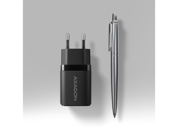ACU-PQ33 Ładowarka sieciowa GaN 33W, 2x port (USB-C + USB-A), PD3.0/PPS/QC4+, czarna