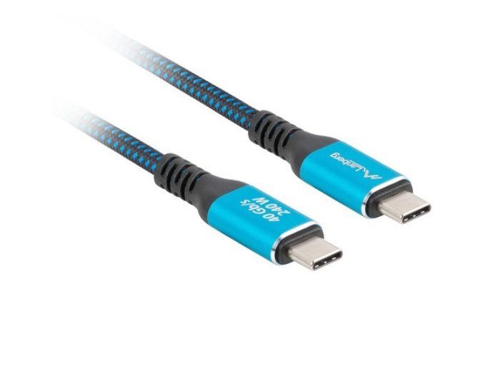 Kabel USB-C M/M USB4 2M 240W 8K 60HZ czarno-niebieski