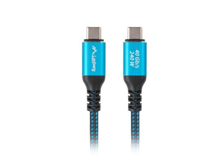Kabel USB-C M/M USB4 2M 240W 8K 60HZ czarno-niebieski