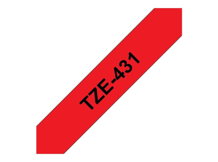 BROTHER TZe431 Taśma Brother 12mm BLACK ON RED