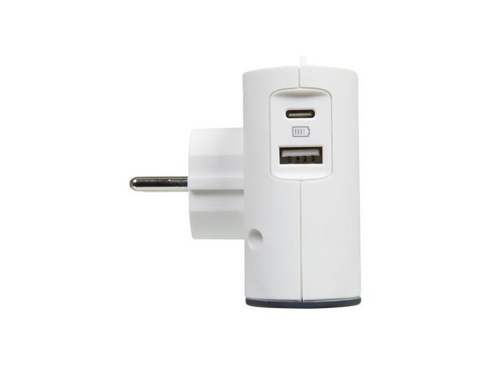 Rozgałęziacz 2x2P+USB AC Biało/czarny