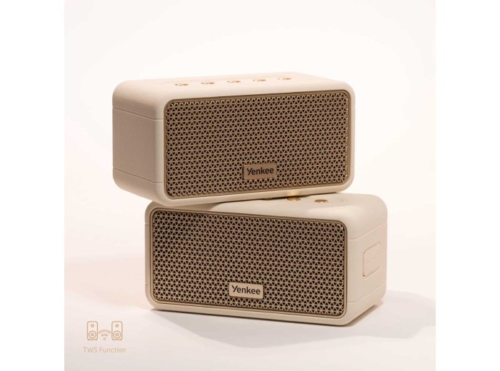 Głośnik RETRO MAMBO S beżowy Moc 20W, IPX4, TWS, BT, Aku.4400mAh