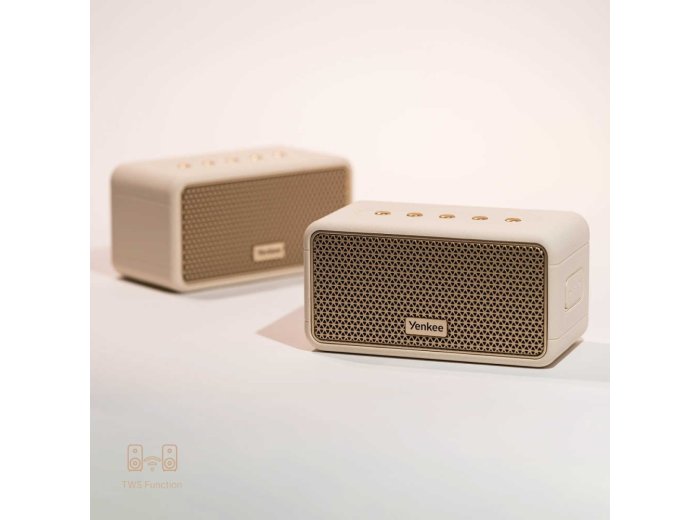 Głośnik RETRO MAMBO S beżowy Moc 20W, IPX4, TWS, BT, Aku.4400mAh