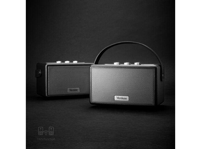 Głośnik RETRO MAMBO L czarny moc 45W,IPX4,TWS,BT,USB, akumulator 5000mAh