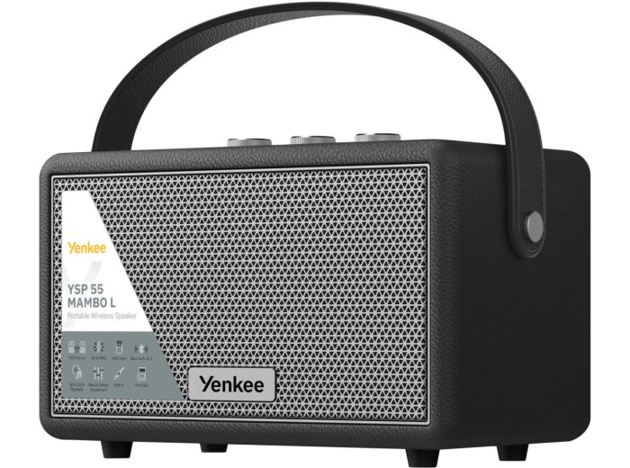 Głośnik RETRO MAMBO L czarny moc 45W,IPX4,TWS,BT,USB, akumulator 5000mAh