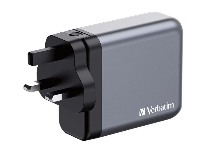 VERBATIM GNC-140 GaN Charger 140W with 2xUSB PD 140W 1xUSB PD 20W 1x USB-A QC 3.0 EU/UK/US