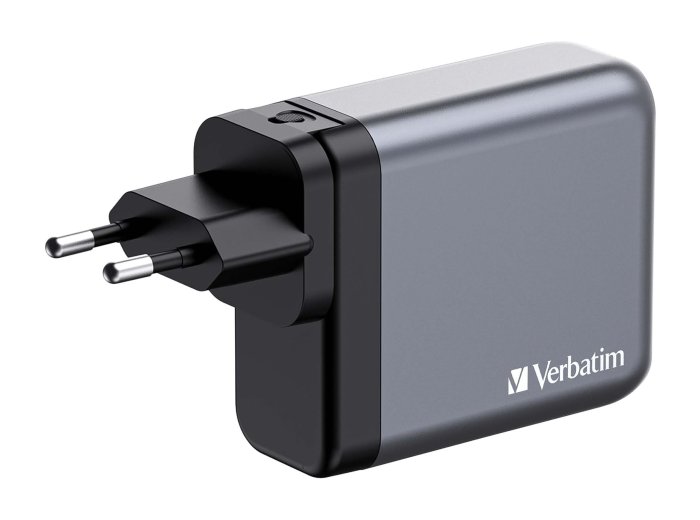 VERBATIM GNC-140 GaN Charger 140W with 2xUSB PD 140W 1xUSB PD 20W 1x USB-A QC 3.0 EU/UK/US