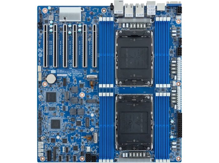 Płyta główna Gigabyte MS74-HB0 2x LGA4710 Intel Xeon 6 SoC (16x DIMM, 3x SlimSAS (12x SATA), 2xM.2, 2x10Gbe, 2x1Gbe, IPMI, E-ATX)