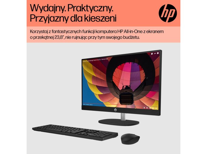 HP 24-cr0332nw AIO Ryzen 7 7730U 23.8"FHD IPS AG 250nits 16GB DDR4 SSD512 Radeon 680M LAN Win11 2Y Shell White