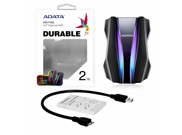 Dysk zewnętrzny HDD ADATA HD770G (2TB; 2.5"; USB 3.2; czarny)