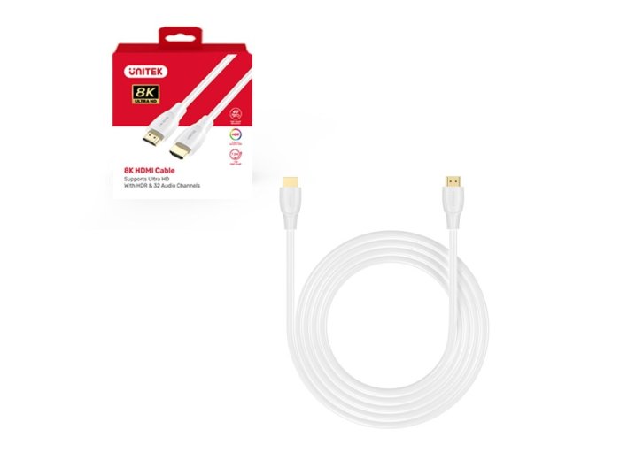 UNITEK KABEL HDMI 2.1 8K HDR BIAŁY 2M