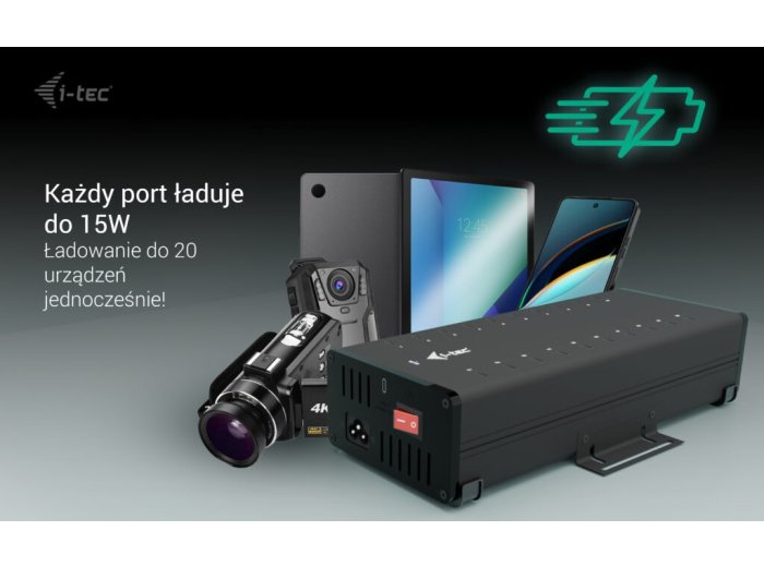 i-tec USB-C/USB-A Metal Charging + data HUB 15W per port 20x USB-C