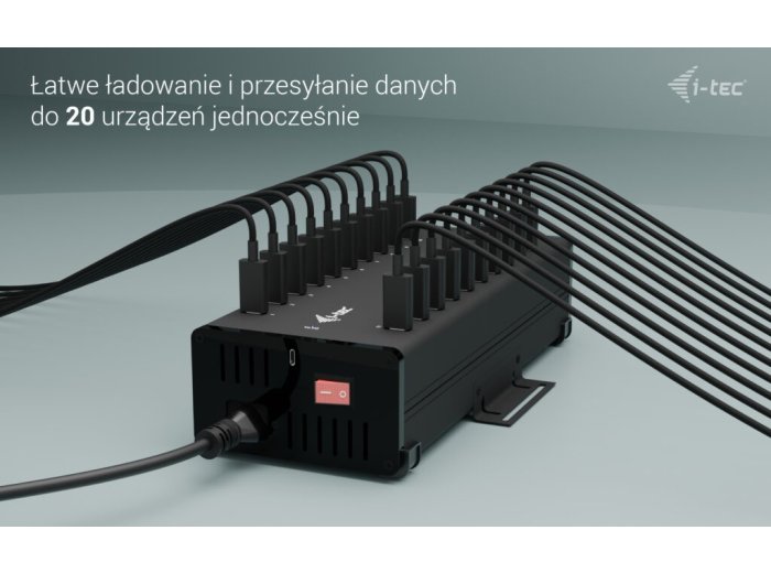 i-tec USB-C/USB-A Metal Charging + data HUB 15W per port 20x USB-C