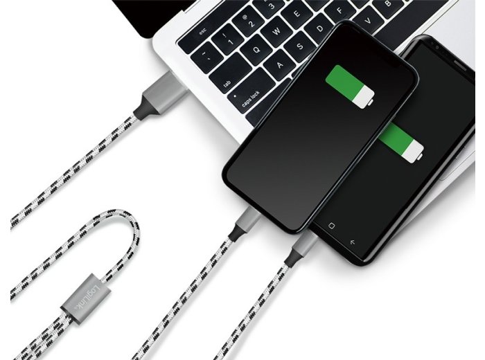 Kabel USB2.0 A/M do micro USB + USB-C, 1.2m