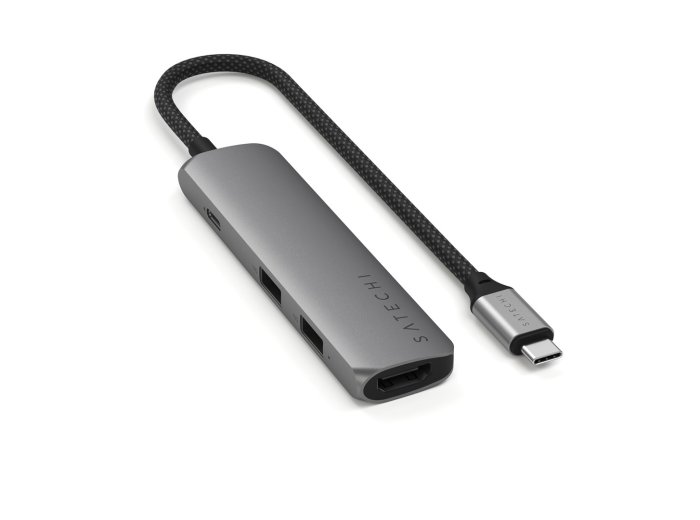 Aluminiowy adapter do urządzeń mobilnych USB-C Satechi 4-in-1 USB-C Slim Multiport Adapter 4K (space gray)
