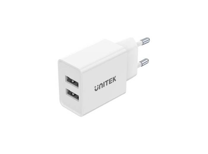 UNITEK ŁADOWARKA 2X USB-A, 12W, BIAŁA, P1113A-EU
