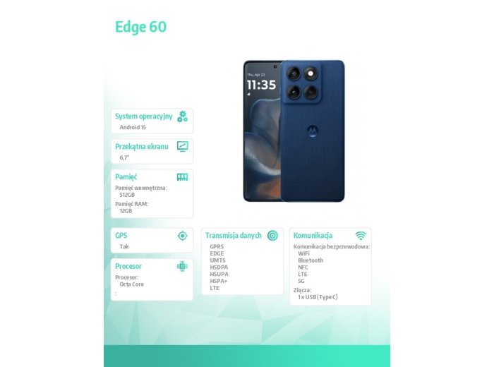 Motorola Edge 60 12/512GB 5G Blue