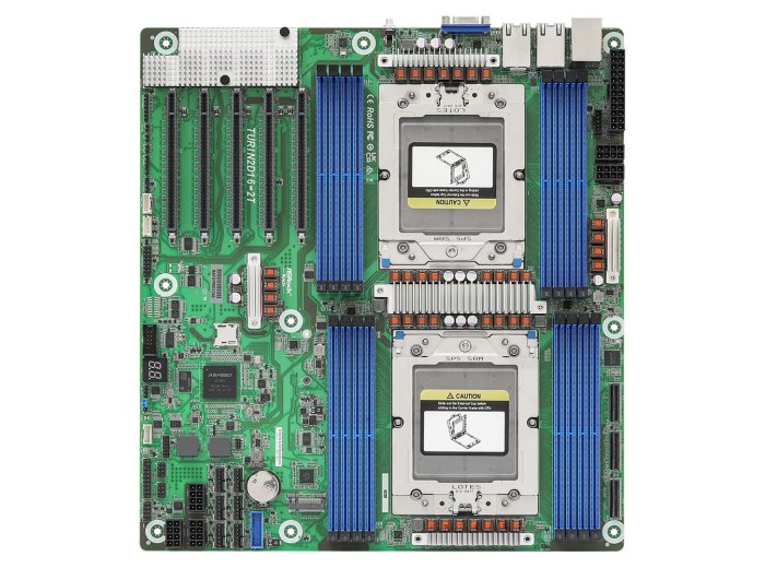 Płyta główna AsRock TURIN2D16-2T 2x SP5 AND Epyc 9004/9005 Soc (16x DIMM, 2x MCIO, up to 16xSATA, 1xM.2, 2x10Gbe, IMPI EEB )