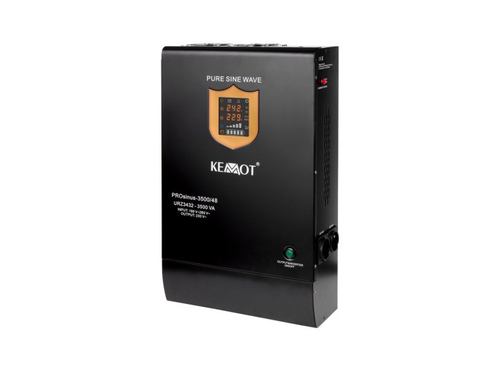 Zasilacz awaryjny KEMOT PROsinus-3500/48 przetwornica z czystym przebiegiem sinusoidalnym i funkcją ładowania 48V 230V 3500VA/2400W - naścienna