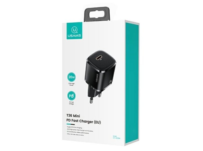 Ładowarka sieciowa 1xUSB-C T36 20W + kabel Lightning PD3.0 Fast Charging
