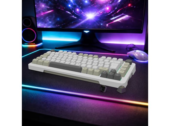 Klawiatura gamingowa Inca IKG-455 Gaming USB + RF Wireless + Bluetooth QWERTY Niemiecki Biały