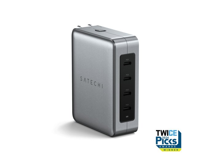 Satechi 4-Port GaN Travel Charger - ładowarka podróżna 145W z 4 adapterami do gniazdek - US, UK, EU, AS (4x USB-C)