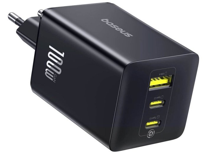 Ładowarka sieciowa Baseus EnerFill FE11 100W 2 x USB-C + USB-A - czarna