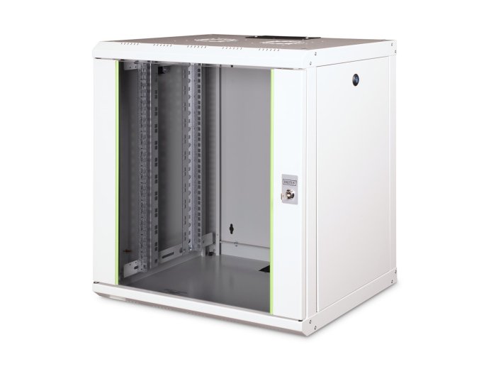 Digitus Szafa sieciowa wisząca Unique 19" 12U rack 600x450, drzwi szyba, szary, niedzielona, złożona, 100kg