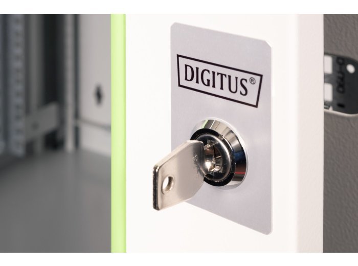 Digitus Szafa sieciowa wisząca Unique 19" 12U rack 600x450, drzwi szyba, szary, niedzielona, złożona, 100kg