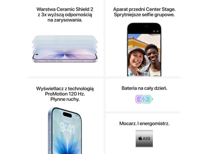 Apple iPhone 17 16 cm (6.3") Dual SIM iOS 26 5G USB Type-C 512 GB Czarny