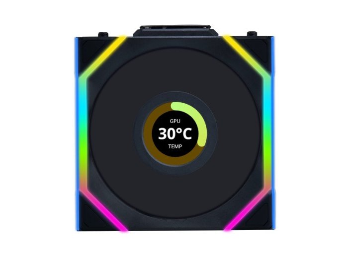 Lian Li UNI FAN SL Wireless LCD 120 Obudowa komputera Wentylator 12 cm Czarny 3 szt.