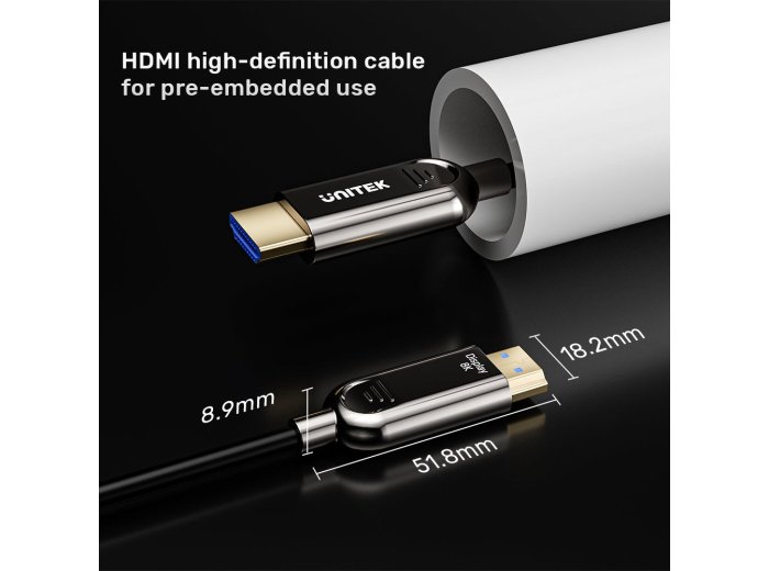 UNITEK C11085GY01-70M kabel HDMI HDMI Typu A (Standard) Czarny
