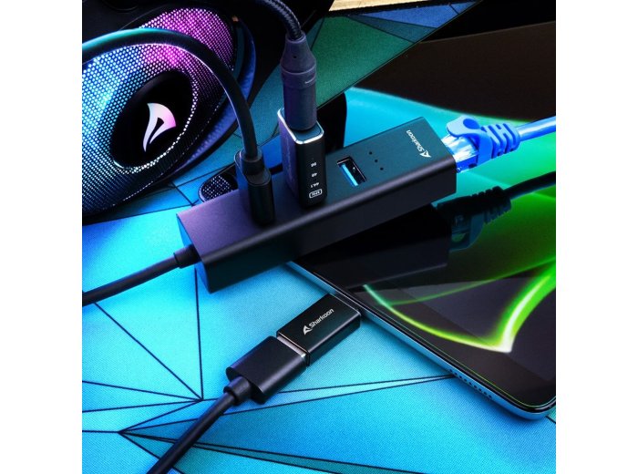 Sharkoon 4044951037575 stacja dokująca Bezprzewodowy USB 3.2 Gen 1 (3.1 Gen 1) Type-C Czarny