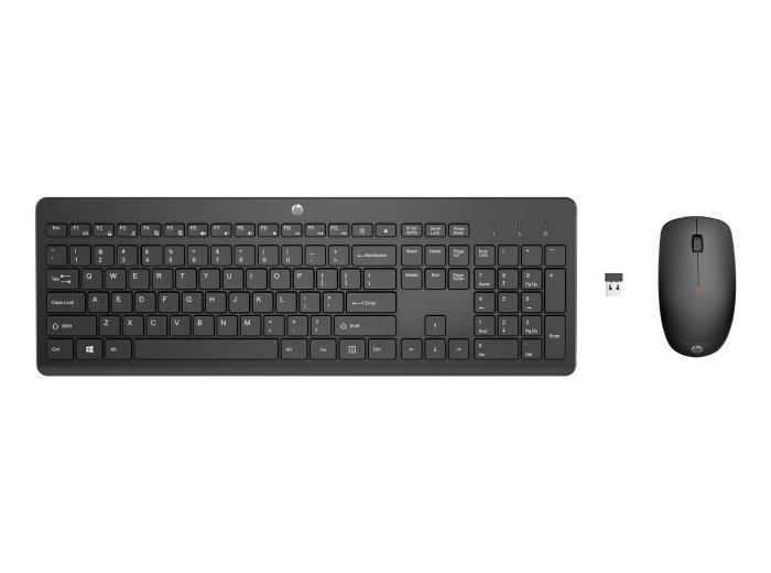 Zestaw klawiatura + mysz HP 230 Wireless Mouse and Keyboard Combo bezprzewodowe czarne Niemiecki układ klawiszy QWERTZ 18H24AA#ABD