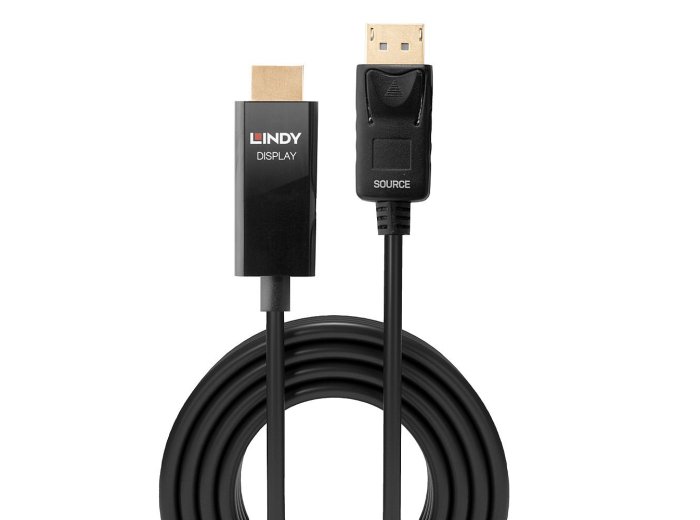 Lindy 40926 adapter kablowy 2 m DisplayPort HDMI Typu A (Standard) Czarny