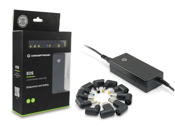 Conceptronic CNB65 adapter zasilający/ inwentor Wewnętrzna 65 W Czarny