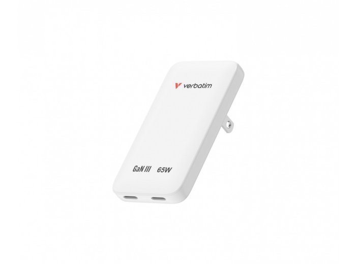 Ładowarka Slim Essentials GaN 65W 2x USB-C US/UK/UE biała
